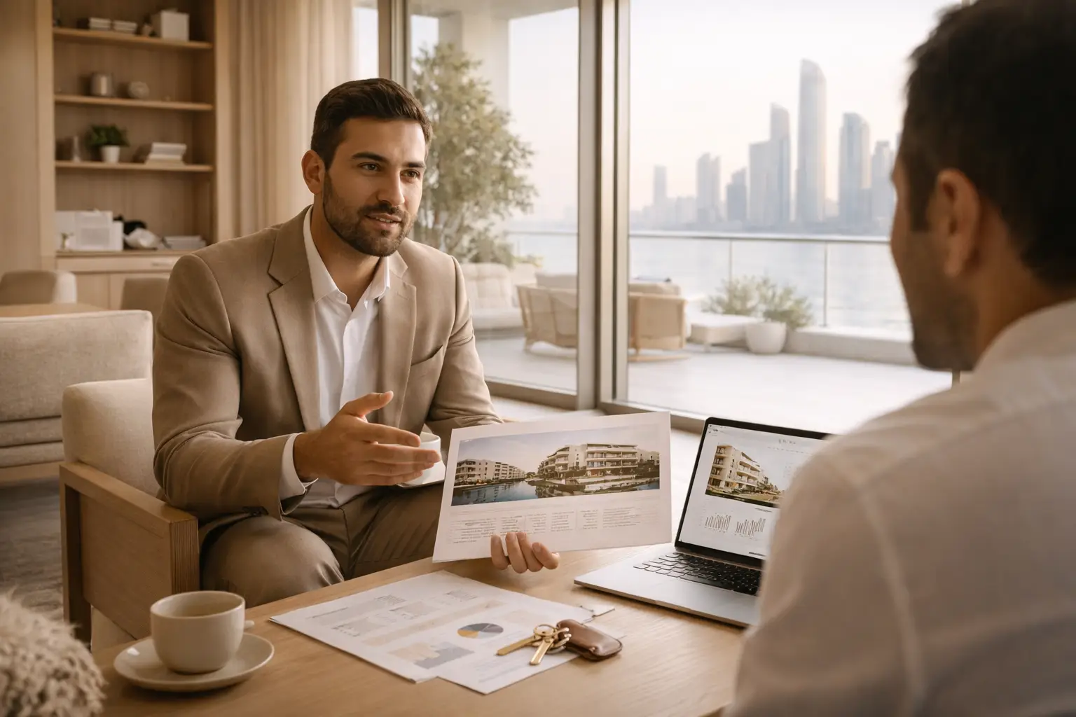 Property consultation in Abu Dhabi between advisor and client