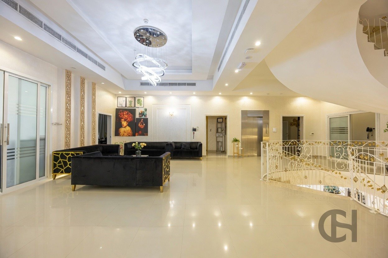 12BR commercial villa for sale in Khalifa City, Abu Dhabi with prime main road visibility, premium finishing and flexible business-use potential.