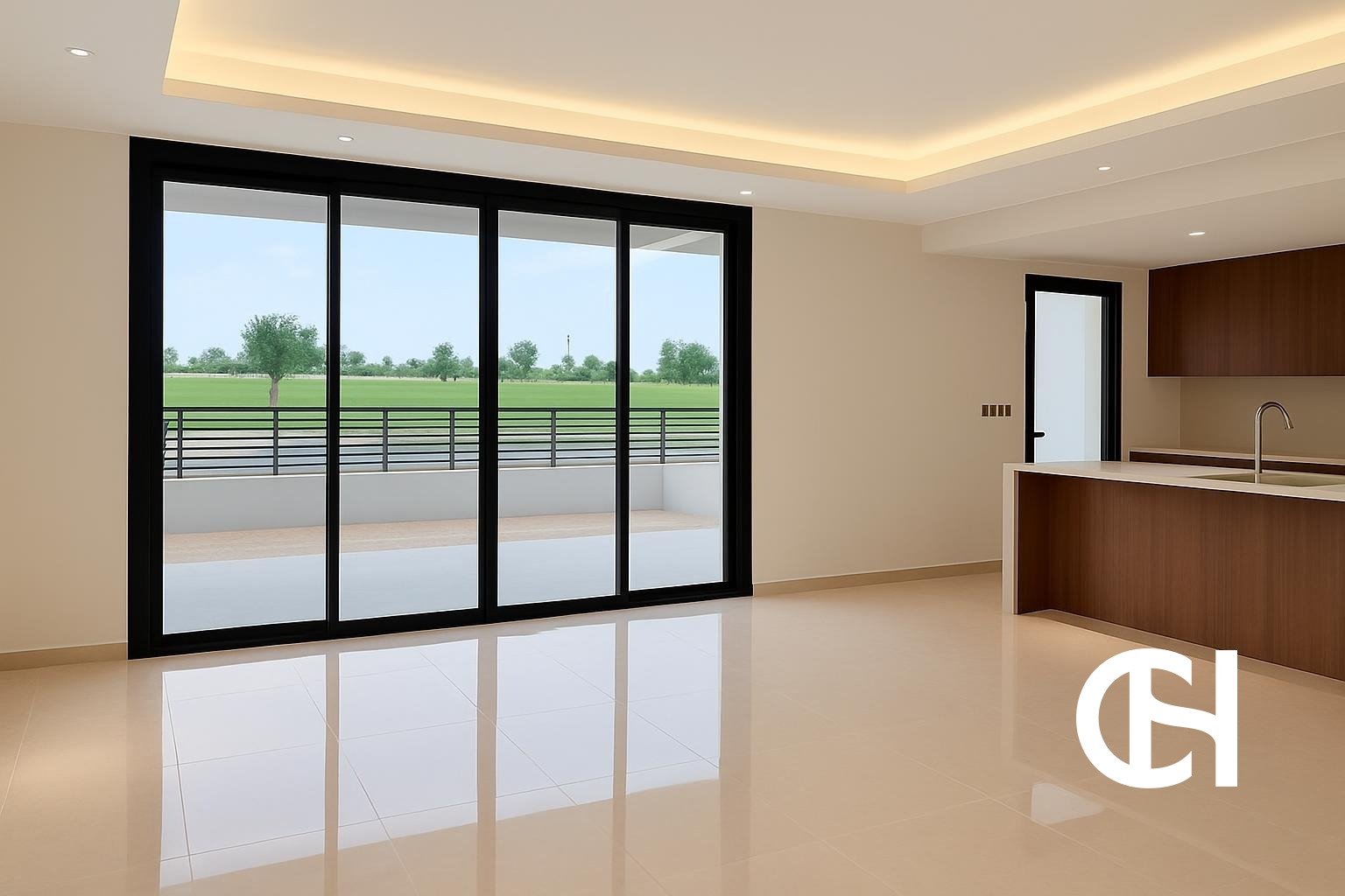 5 bedroom villa for rent in The Magnolias, Yas Acres on Yas Island with 7 bathrooms, 10,984 sq ft built-up area, terrace and private parking.